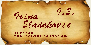 Irina Sladaković vizit kartica